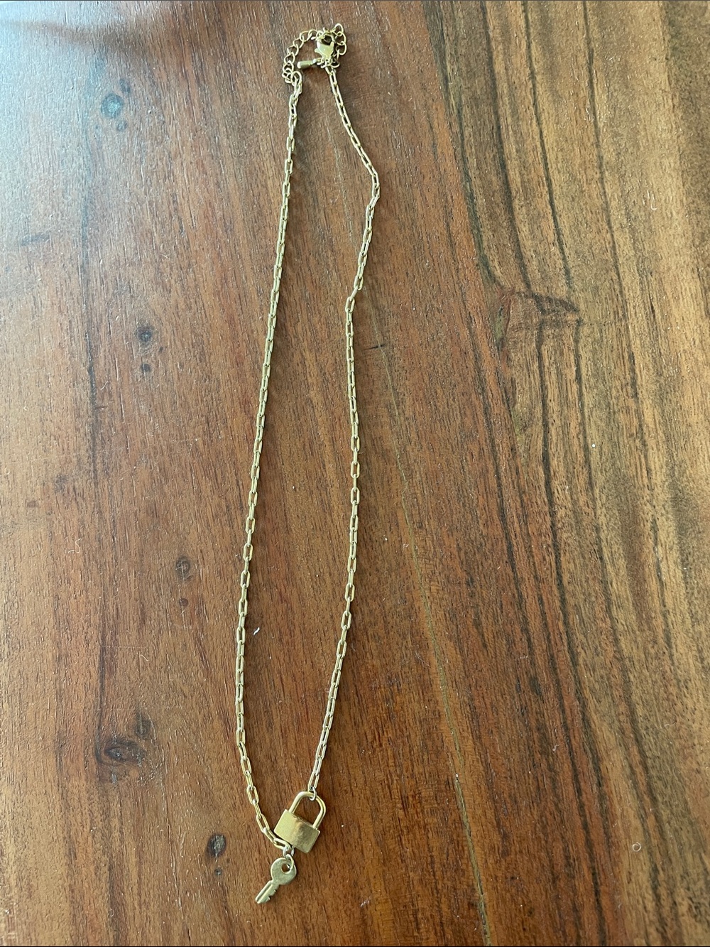 Gold Padlock & Key Pendant Necklace - Women's Gold Chain